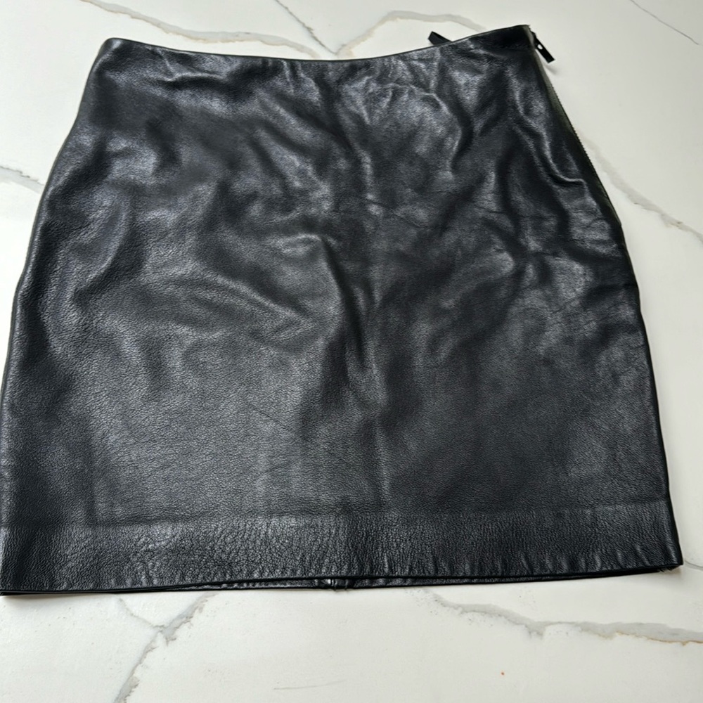 Leather mini skirt